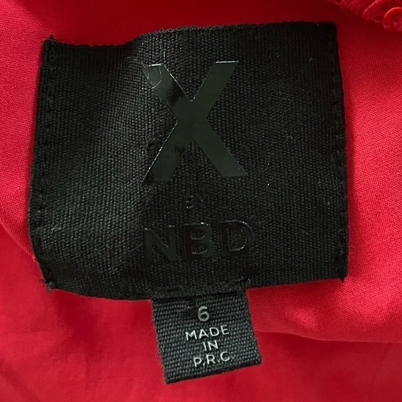 X BY NBD x REVOLVE | Red Lace Silhouette Kendra Maxi Cocktail Dress | Size 6 - Picture 9 of 11